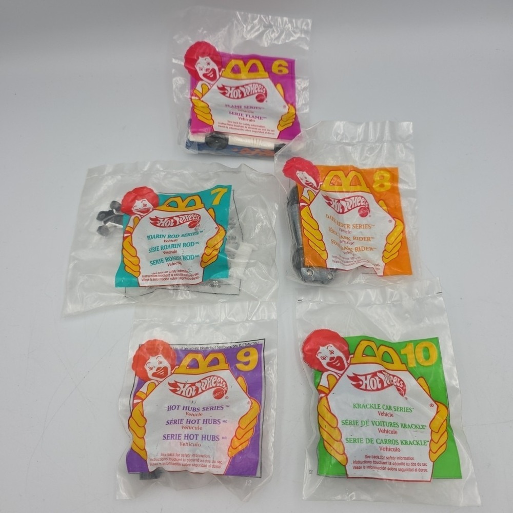 1996McDonald's Barbie/Hot Wheels Happy Meal toys 6-10 - Lot of 5‎ New